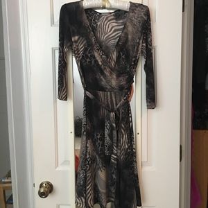 Leopard and zebra print dress